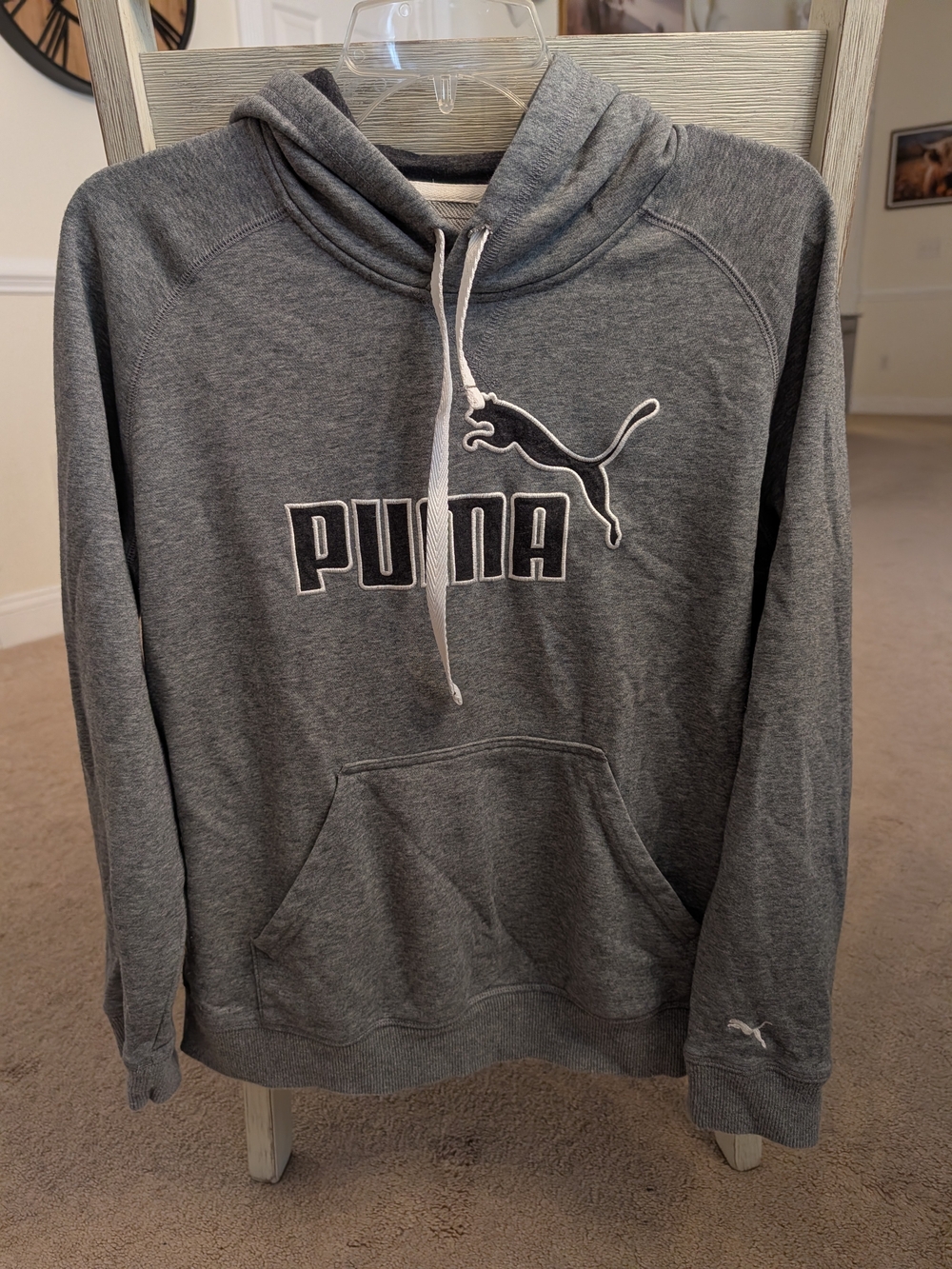 Puma Gray Pullover Hoodie with Logo